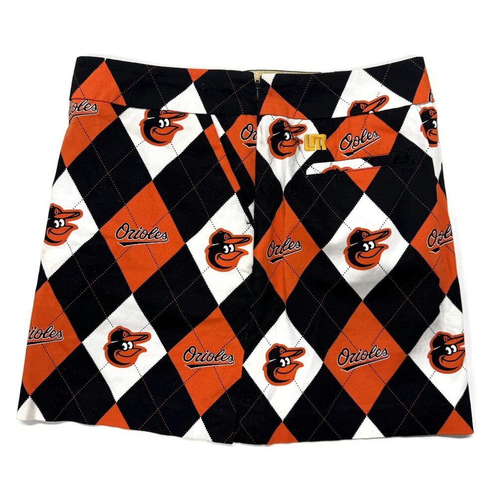 Loudmouth Skirt/Skort: Baltimore Orioles Argyle in Orange, Black & White - Picture 7 of 7